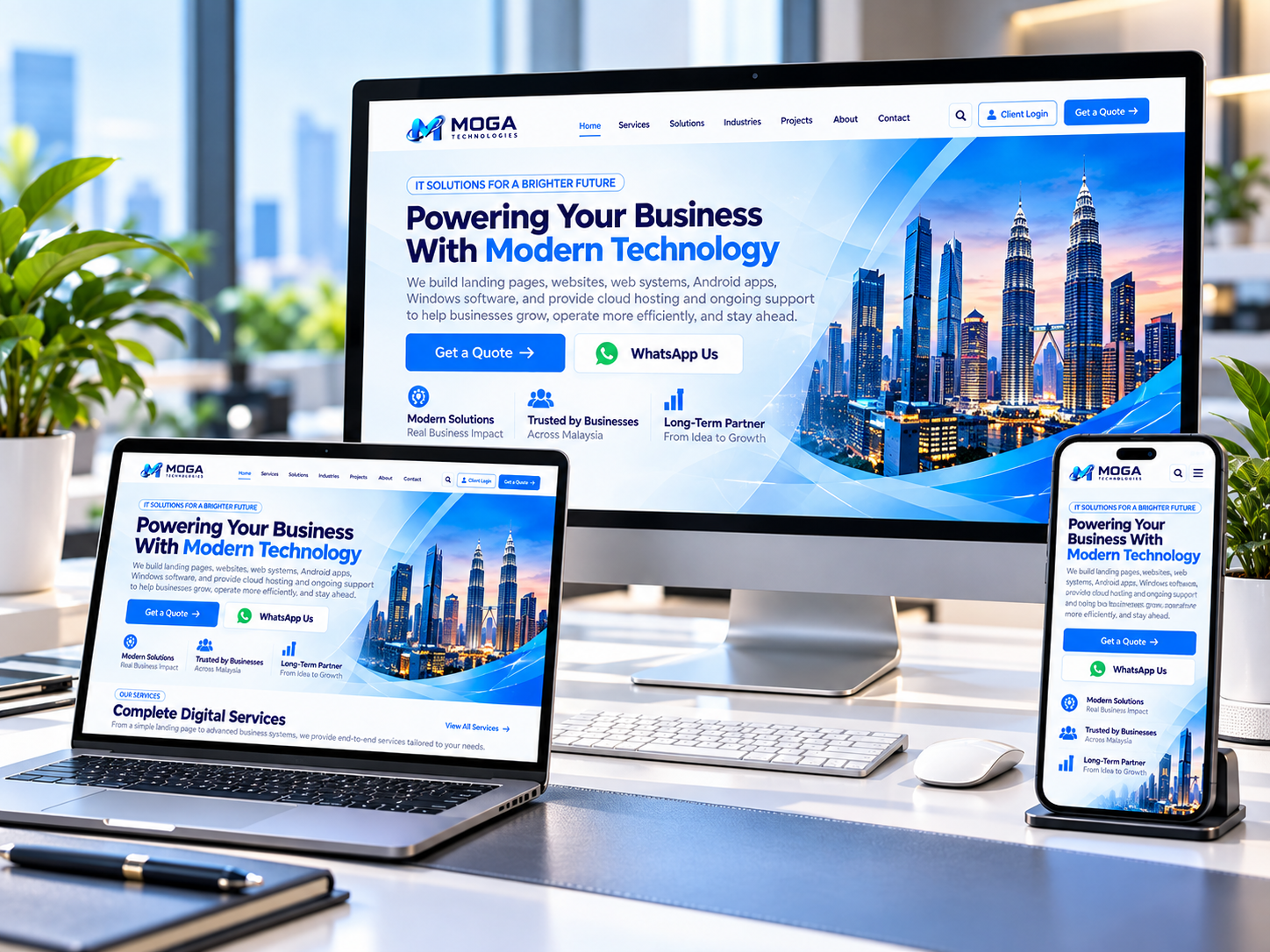 Landing page website example